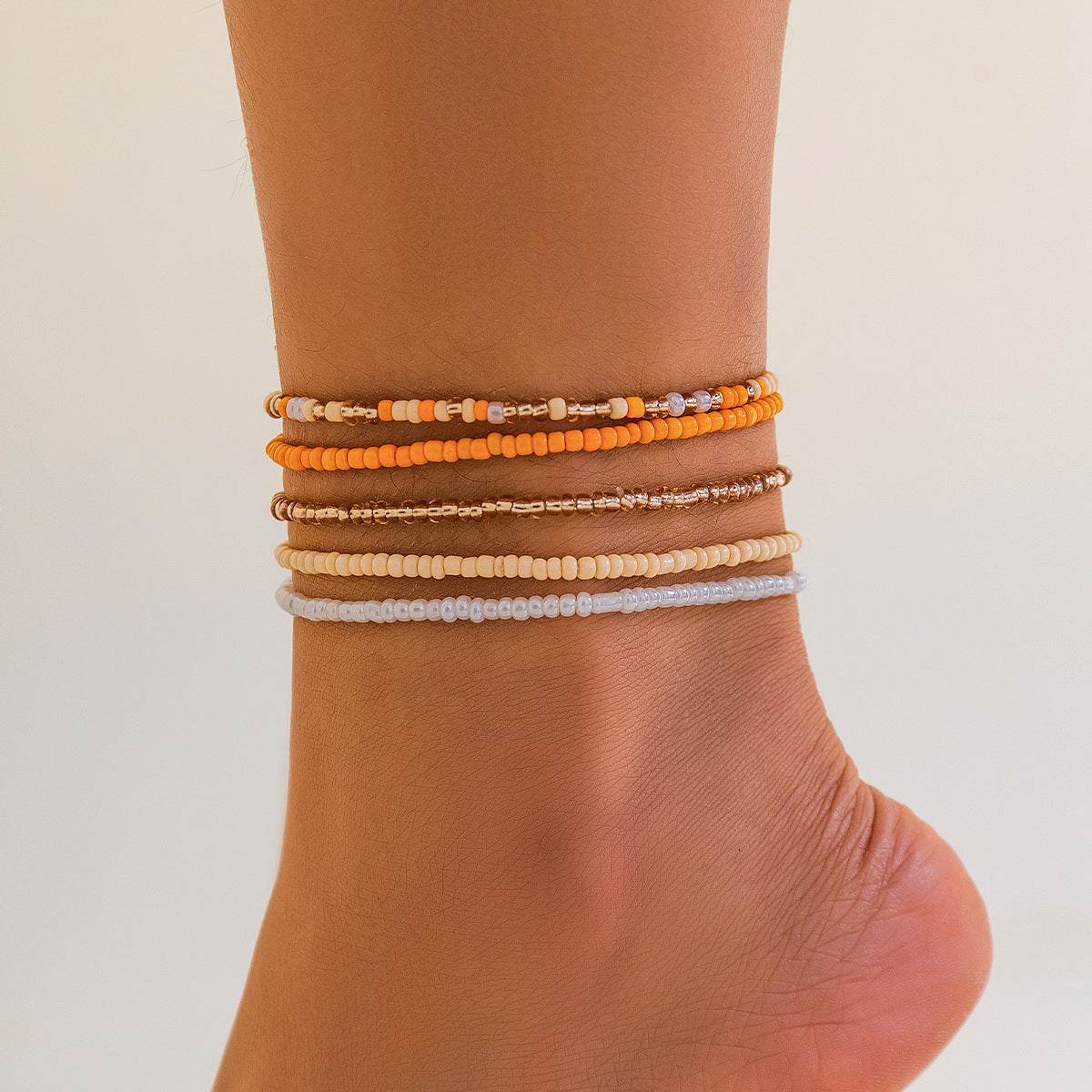 Melad Color Summer Beach Rice Bead Anklet - Versatile Stacking Chain