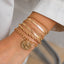 Ins round pendant Bracelet set irregular metallic flat snake chain bracelet - Korvel