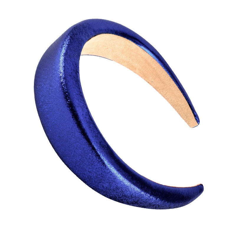 Bright Sponge Hair Hoop Wide Edge Thick Colored Shiny Silk Fabric Hair Accessories - Korvel