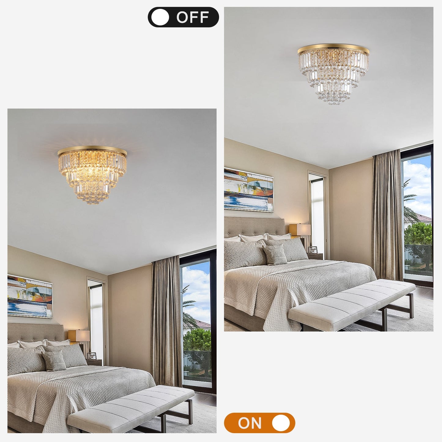 Chandelier en cristal moderne de luxe doré pour des espaces élégants