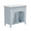 Meuble de salle de bain bleu clair de 36" avec évier en résine et rangement