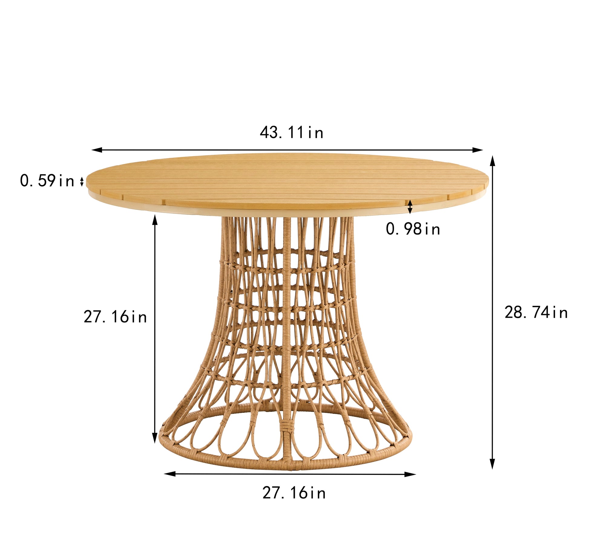 Outdoor dining simple bamboo chair table - Korvel