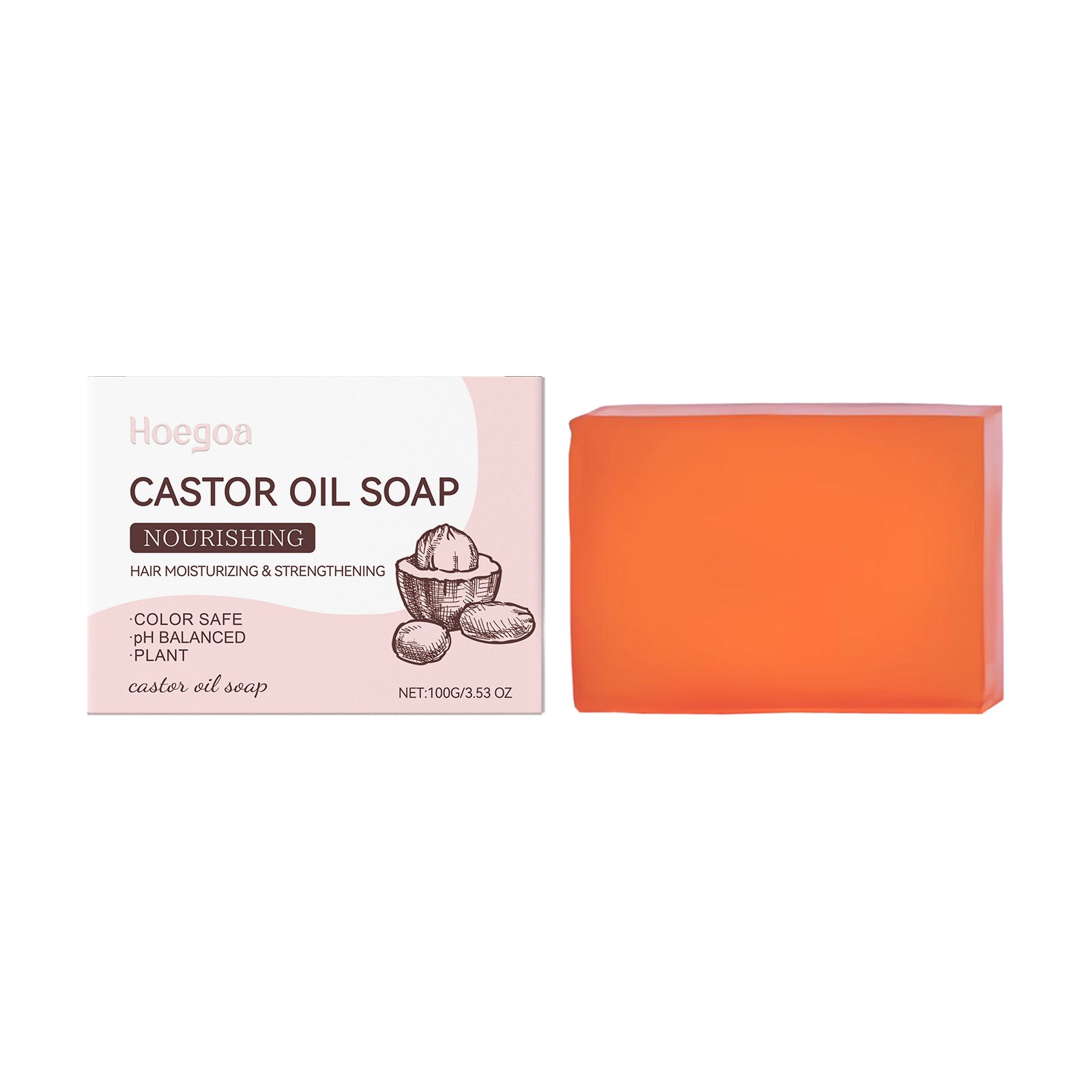 Castor Oil Shampoo Soap Gently Cleanses Scalp Naturally Fluffy, Soft, Moist And Moisturizing Shampoo - Korvel