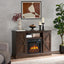 Farmhouse Classic Media TV Stand with Electric Fireplace