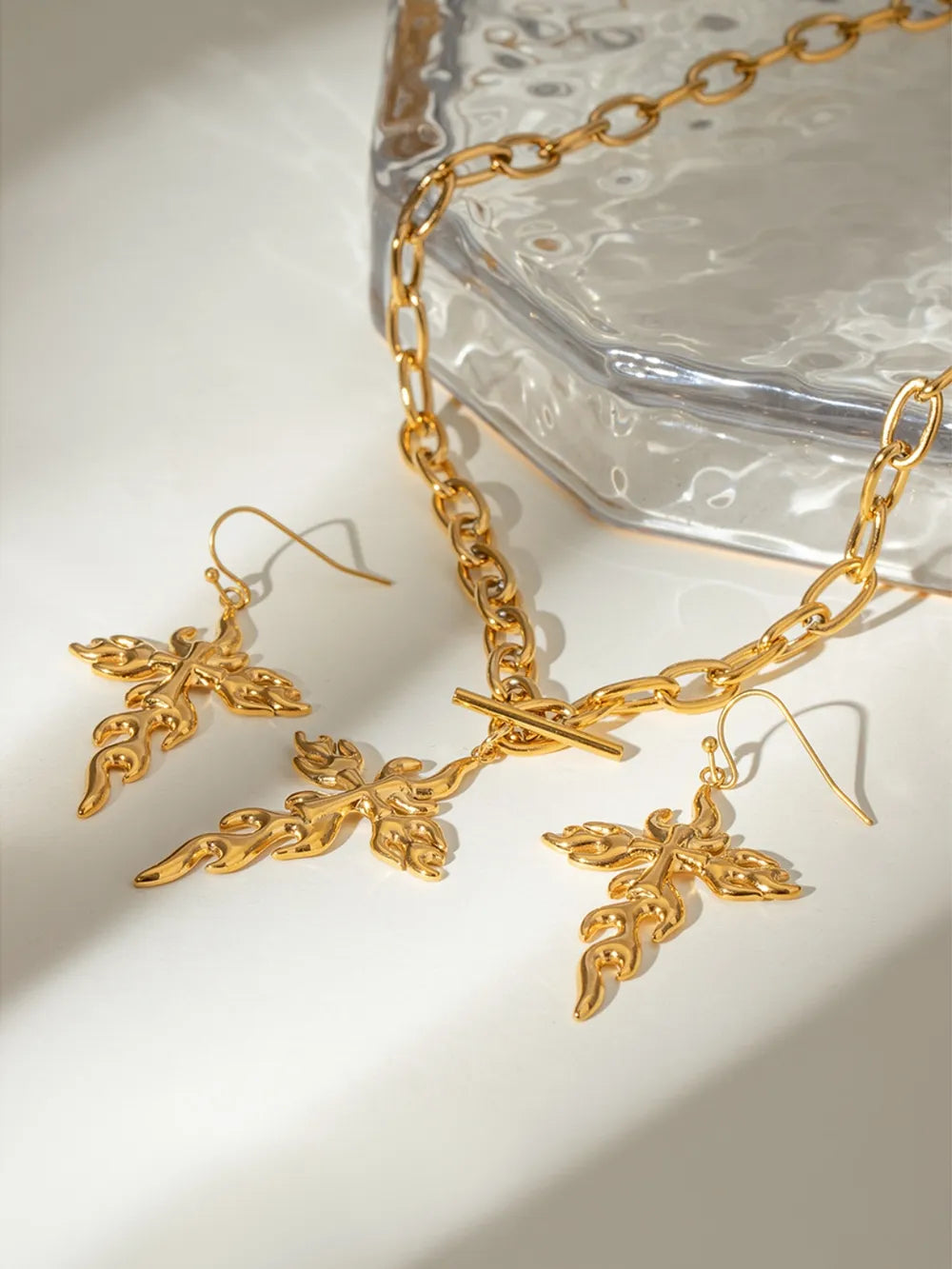 18K Gold-Plated Stainless Steel Cross Necklace - Korvel