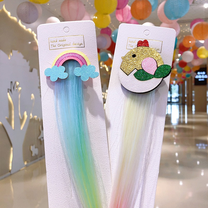 Sweet Colorful Hairpin Lovely Children Girls Hairclip Kids Cute Barrette Cartoon Extension Braider Rainbow Hair Accessories - Korvel