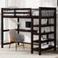 Twin Size Loft Bed with Storage Shelves and Under-bed Desk - Espresso