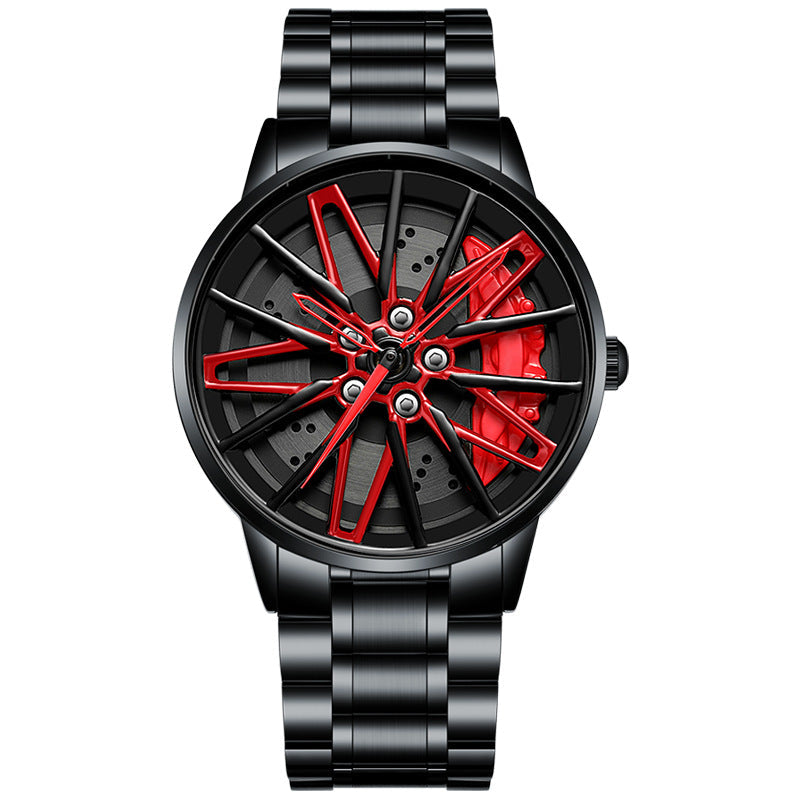 Luxury Men's Stainless Steel Quartz Watch with Unique Design