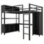 Lit mezzanine en métal premium avec armoire et bureau