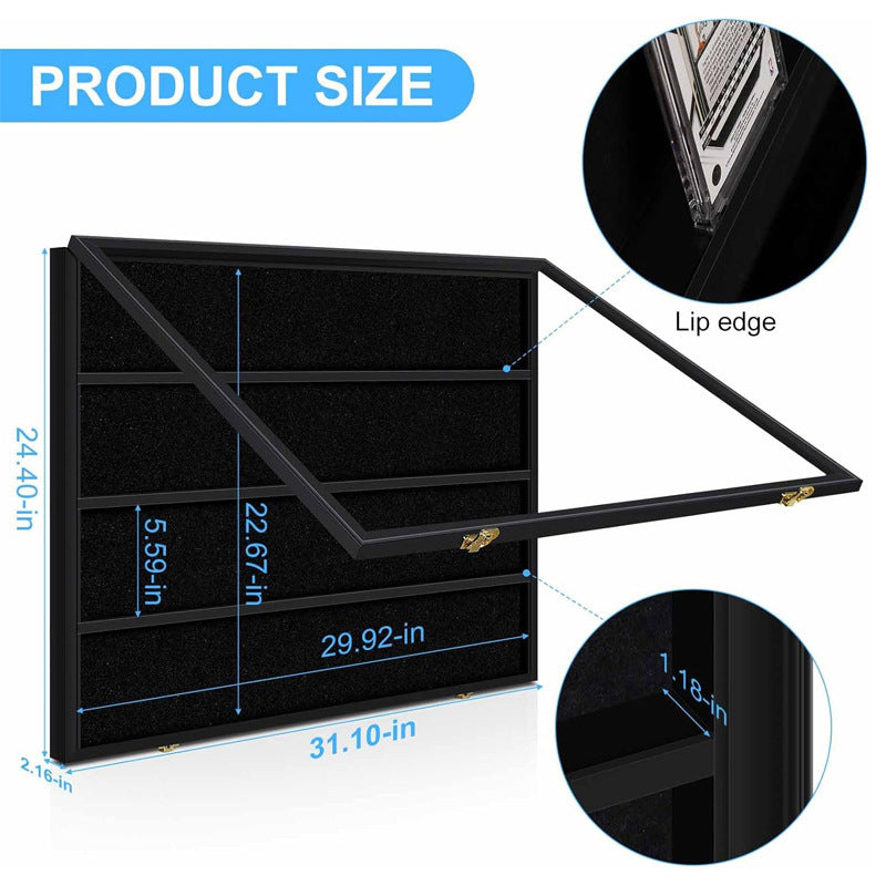 Large Sports Card Display Cases. Wooden, UV - protected acrylic fronts. For football, basketball, hockey cards. - Korvel