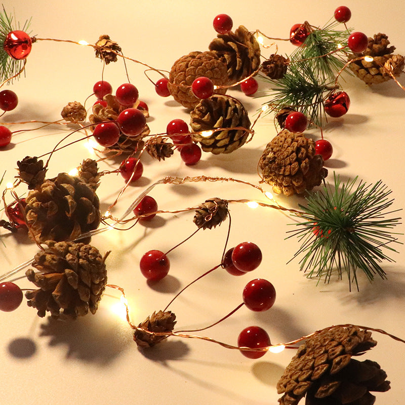 LED Pinecone Light String Small Mulberry Copper Wire Light Creative Flashing Light String Christmas Courtyard Decoration Light String - Korvel