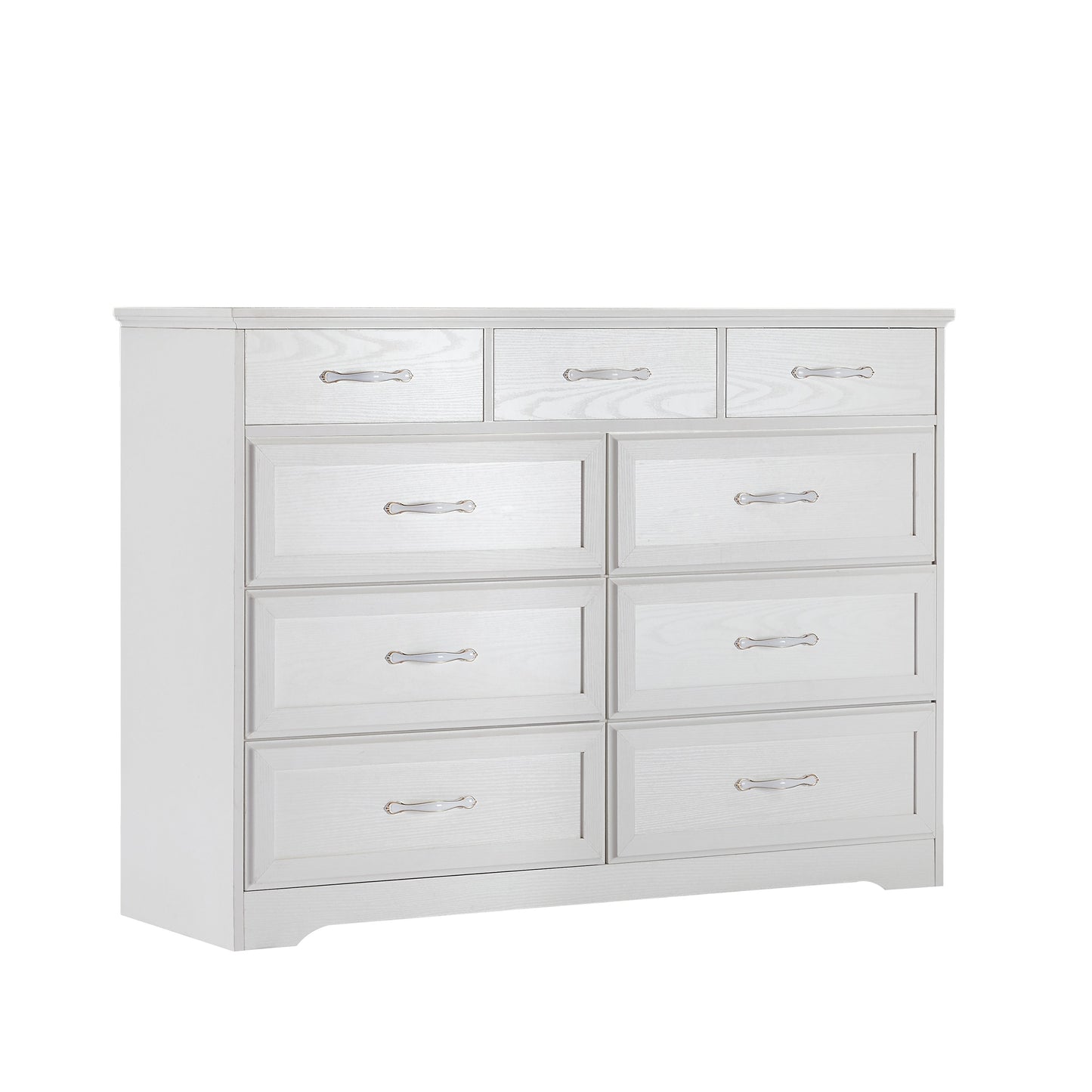 Elegant 9-Drawer Dresser with Antique Handles