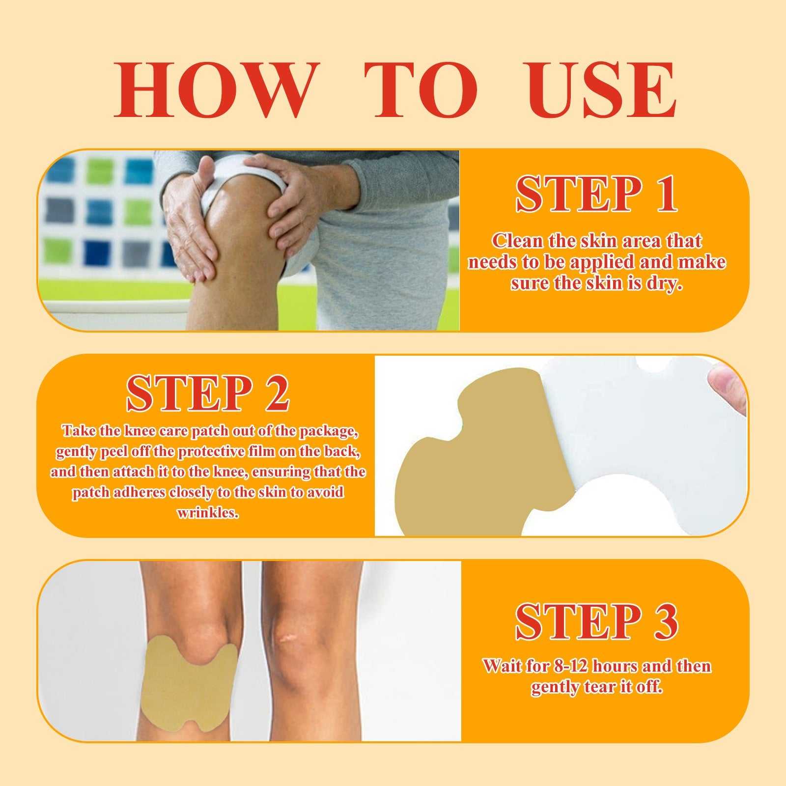 Knee Care Patch, Bee Venom Knee Joint Patch To Relieve Knee Discomfort Massage Care Patch - Korvel