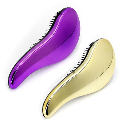1pc Make Up Magic Anti-static Hair Brush Handle Tangle Detangling Comb Shower Electroplate Massage Comb Salon Hair Styling Tool - Korvel