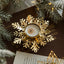 Christmas Golden Iron Candlestick Desktop Decoration Christmas Day Snowflake Decorations Table Arrangement - Korvel