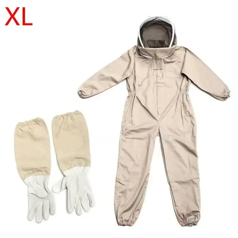 1 Set of Professional Ventilated Full - Body Beekeeping Suit with Gloves - Korvel