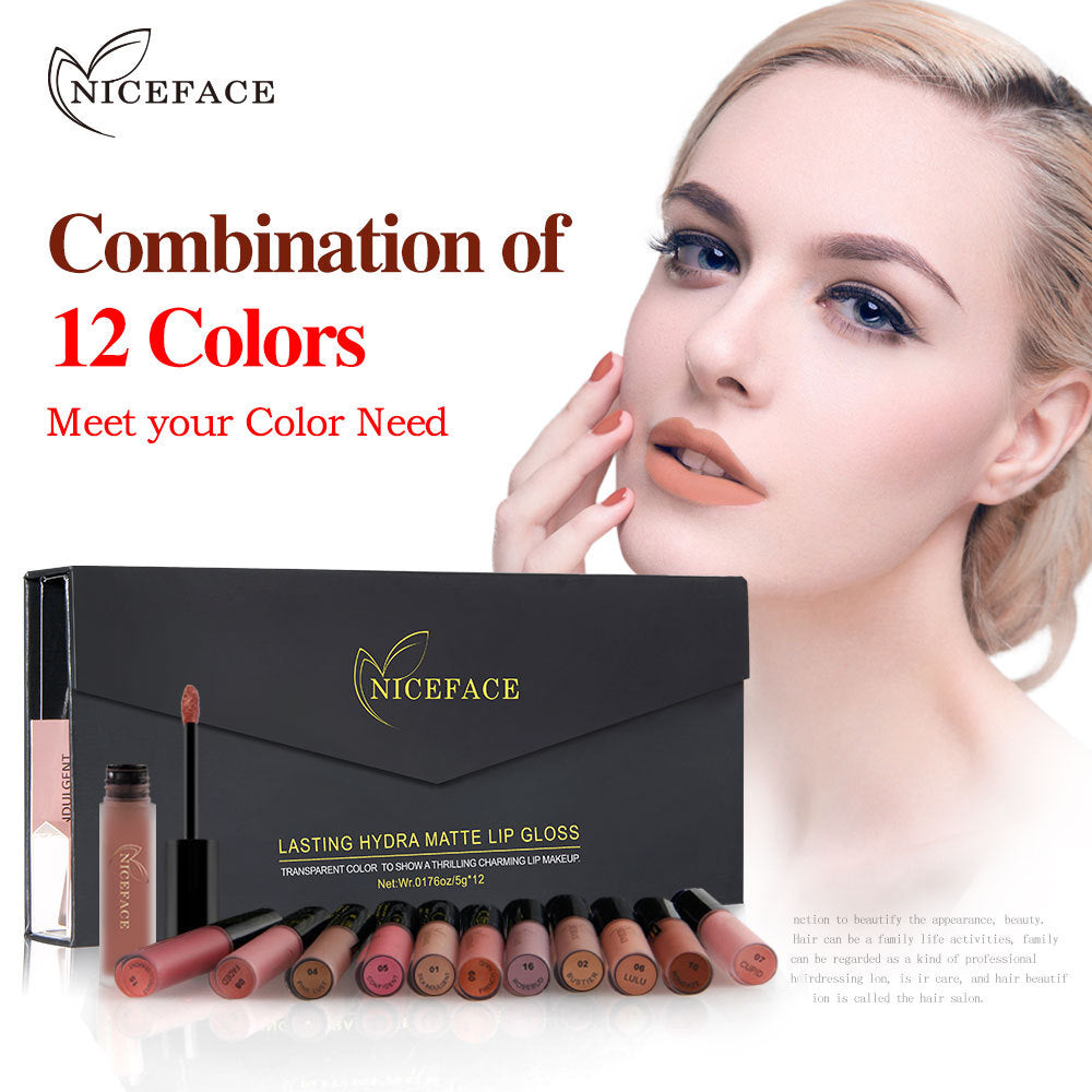 Niceface 12 Color Lip Gloss Gift Box Set