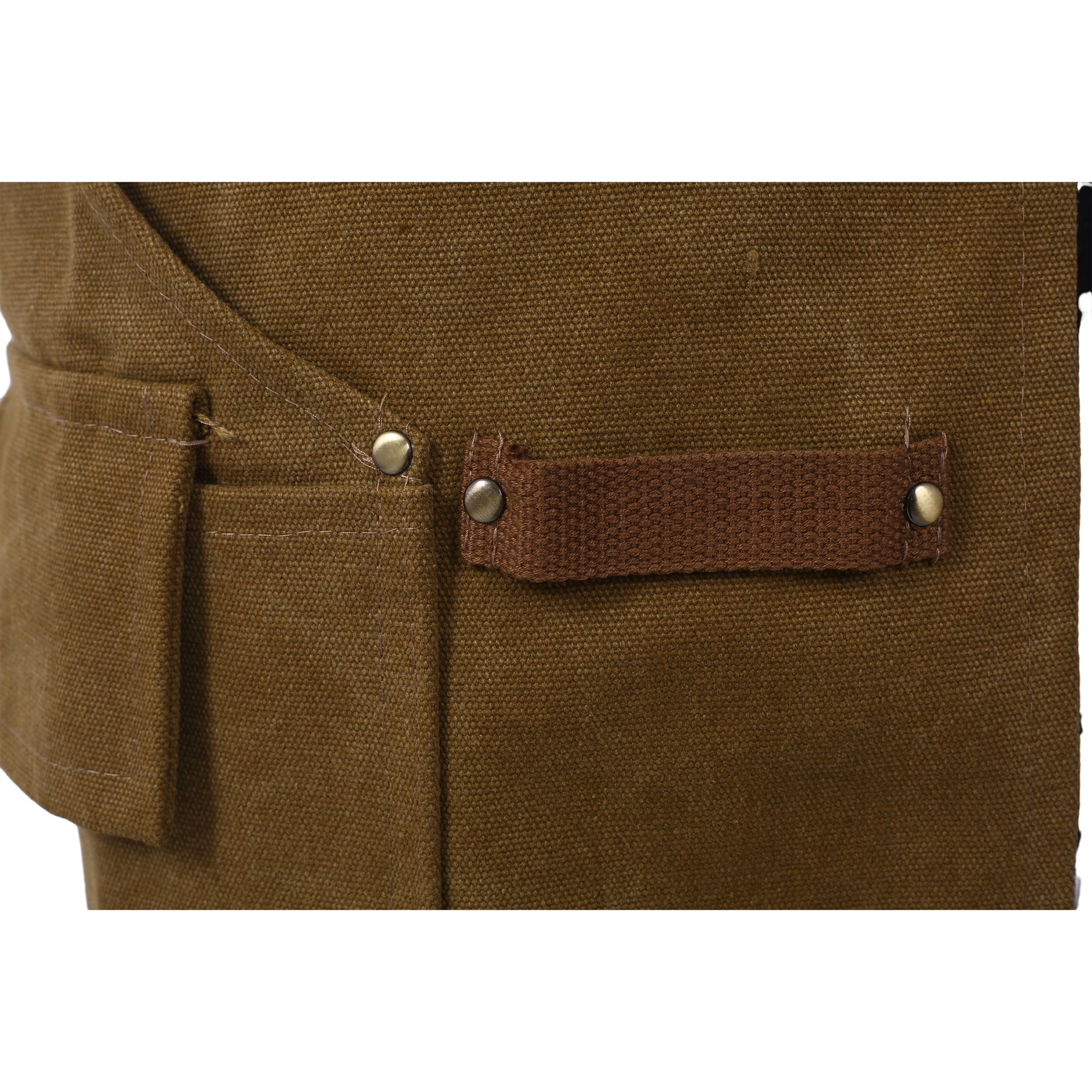 Long heavy-duty canvas tool apron, carpenter apron, carpenter 16 ounces, fully adjustable, no need for waxing - Korvel