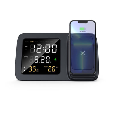 Digital clock wireless charging 15W intelligent three in one alarm clock wireless charging calendar desktop charging - Korvel