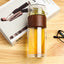 JOUDOO Tea Infuser Filter Double Wall Glass Sport Water Tumbler Portable High-temperature Transparent Water Cup Office Cup 35 - Korvel