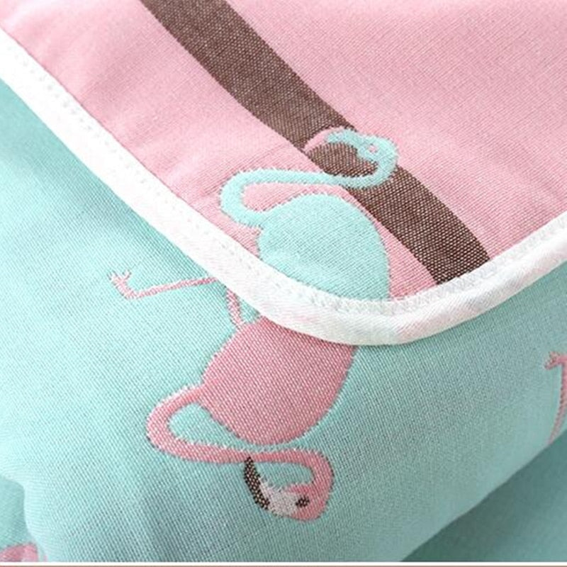 Premium Muslin Cotton Baby Receiving Blanket - 6 Layers Thick