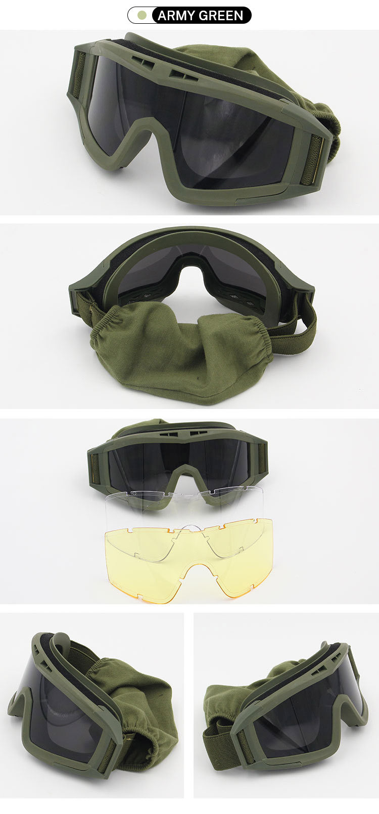 Military Tactical Goggles Outdoor Windproof Sports Army Airsoft Shooting Glasses Cycling Mountaineering Eyewear UV400 - Korvel