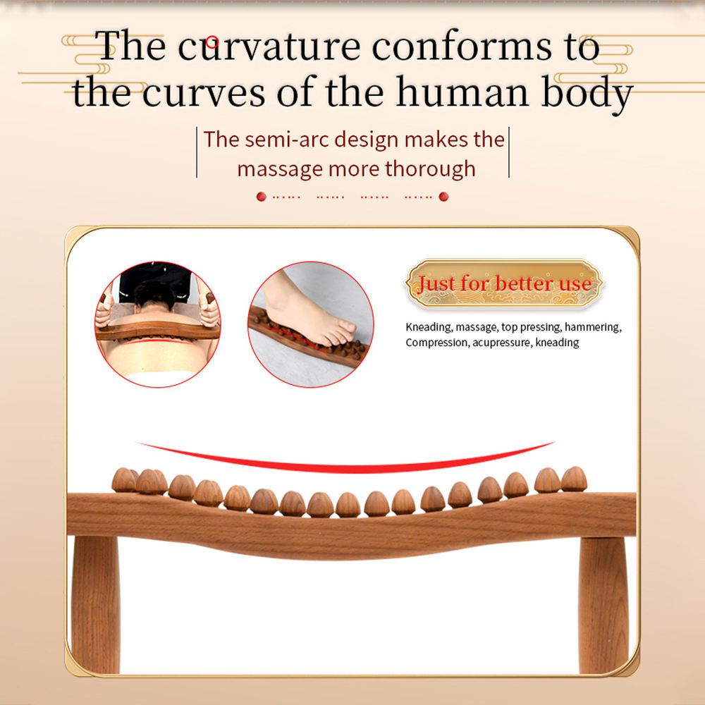 Handheld 34 Beads Home Massaging Device wood stick massage tool Body Massage Wooden Guasha Tool for Relaxation - Korvel