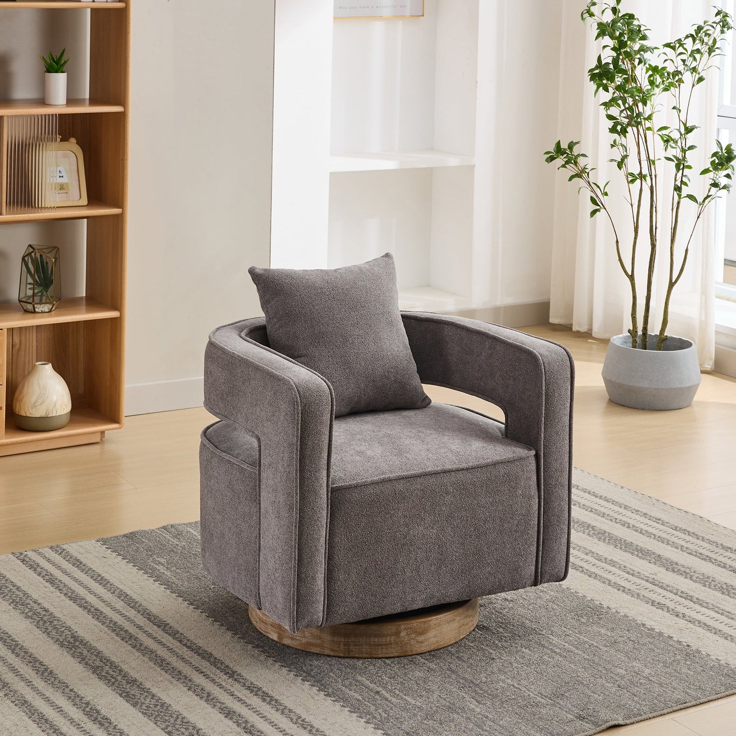 Fauteuil pivotant accent de 29,1"L - Confort moderne en charbon