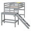 Premium Twin Loft Bed with Platform and Ladder in Grey