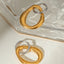 18K Gold-Plated Stainless Steel Contrast Asymmetrical  Earrings - Korvel