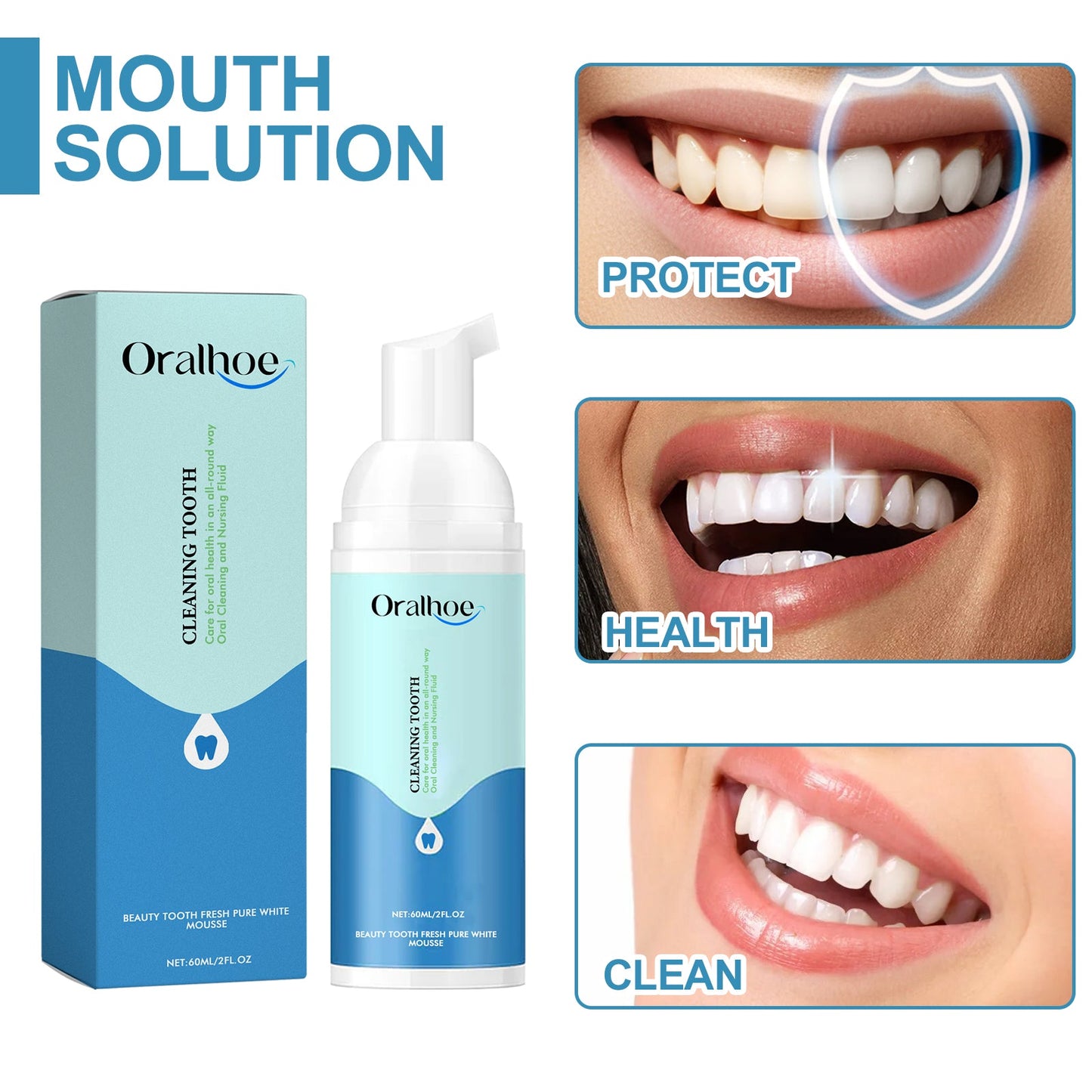 Pure White Mousse Toothpaste for Bright Smiles