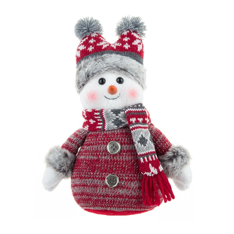 Poupée en tissu bonhomme de neige charmante pour décor festif