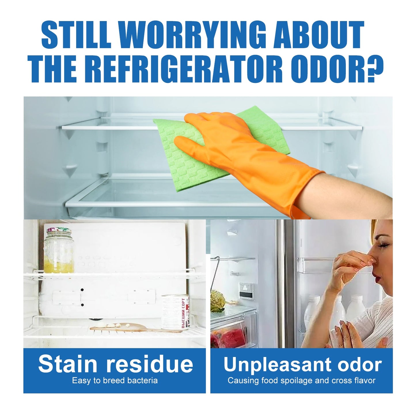Refrigerator Cleaning Tablets, Deep Cleaning Household Freezer Crevices Descaling Odor Cleaning Effervescent Tablets - Korvel