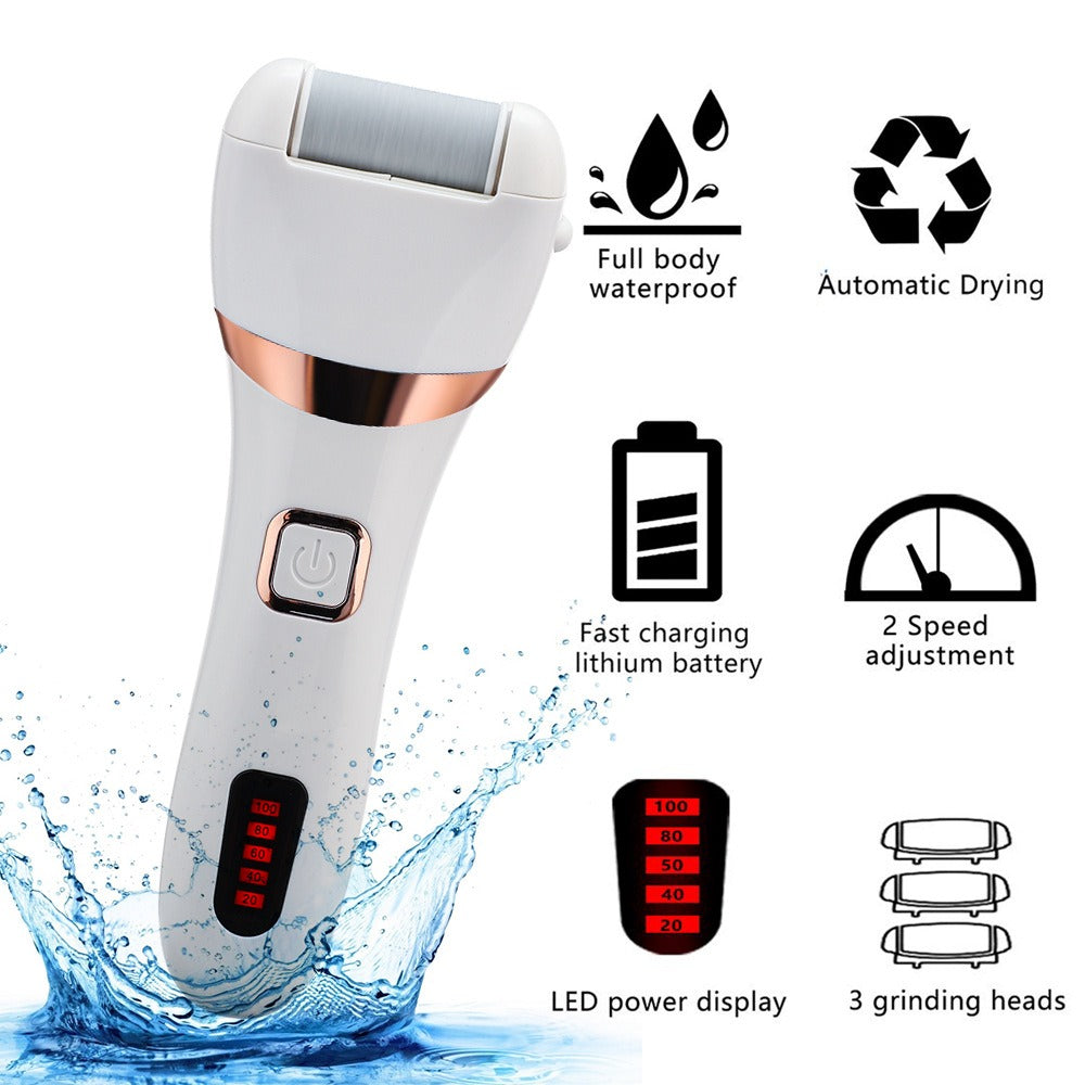 Rechargeable 7 Waterproof Electric Foot Grinder Dead Skin Cutin Removal Household Electric Foot Beauty Foot Grinder Kit - Korvel