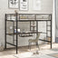 Loft Bed with Desk and Shelf   Space Saving Design Full Black - Korvel