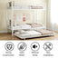 Cama litera resistente de dos camas individuales con cama nido - Blanca