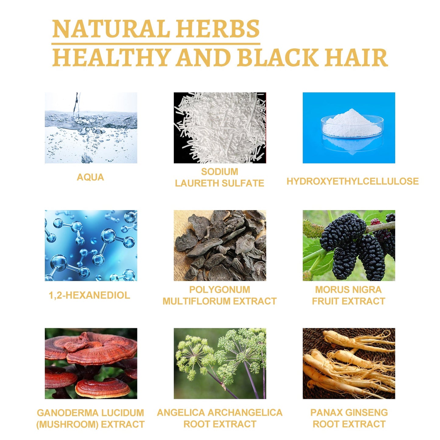 Black Ganoderma Lucidum White Black Black Hair Nourishing Hair Nourishing Hair Moisturizing Hair Repair Massage Essence - Korvel