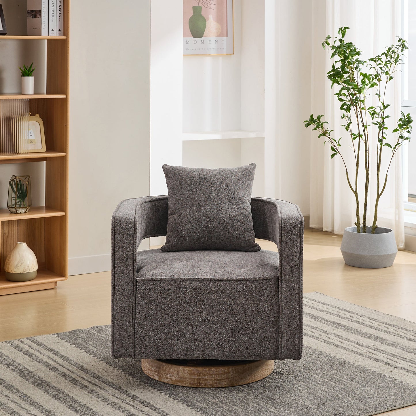 Fauteuil pivotant accent de 29,1"L - Confort moderne en charbon