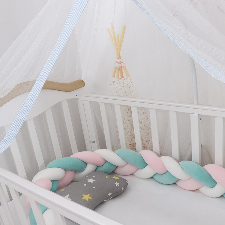 Coussin de Bumper de Lit Braid Knot pour Bébé de 100 cm Premium