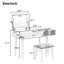 43.3" Wooden Vanity Set with Flip Mirror and Stool