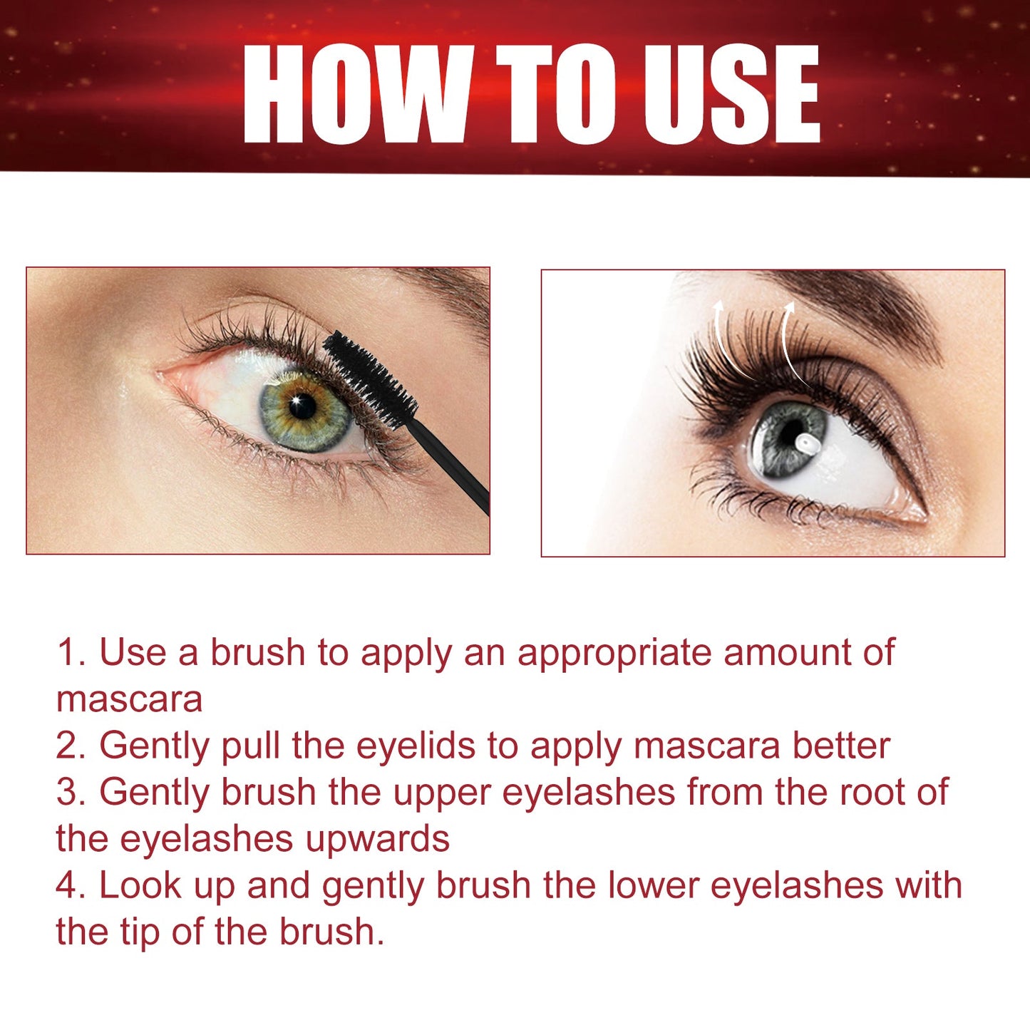 Volumed Up Mascara, Moisturizing Eyelashes Long And Curly Black Beautiful Natural Makeup Hold Mascara - Korvel