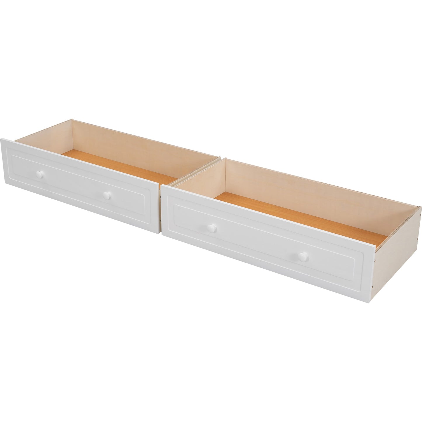 Full over Full Bunk Bed with Drawers  Convertible Beds  White - Korvel