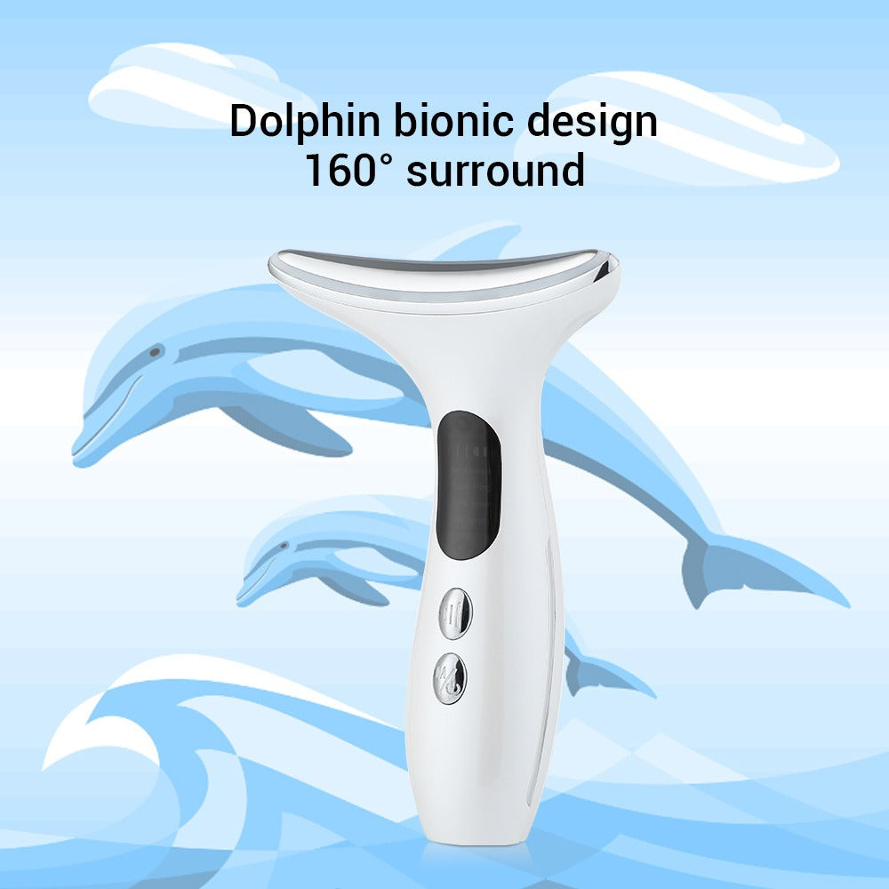 Facial Lift Anti Wrinkle Reduce Double Chin 3 Colors LED Photon Therapy EMS Face Neck Massager Beauty Device - Korvel