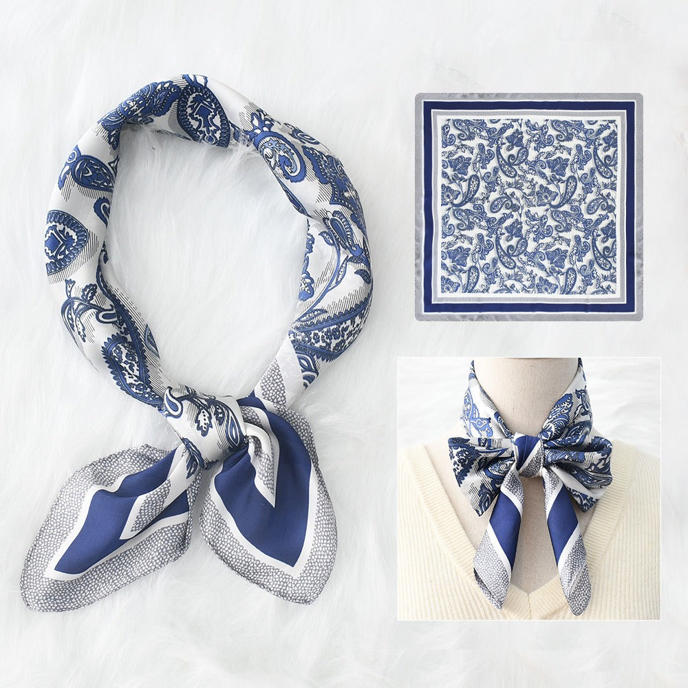 Silk Scarf Women's Sunscreen Beach Imitation Silk Versatile Silk Scarf Neckband - Korvel
