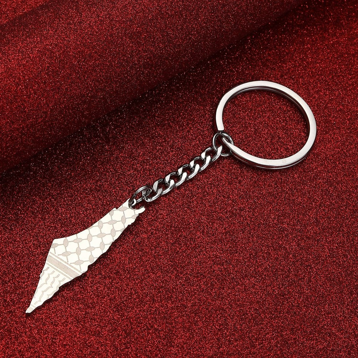 Israel Palestine Map Flag Drip Oil Stainless Steel Keychain Fashion Men's and Women's Stainless Steel Keys - Korvel