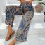 Printed Wide Leg Pants - Korvel
