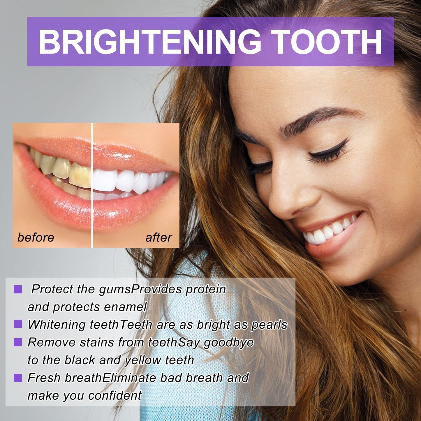 Dentifrice V34 Violet pour Éclaircissement et Fraîcheur
