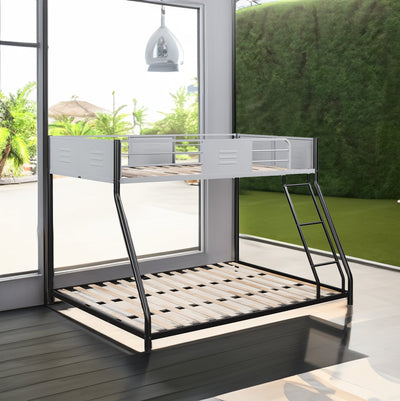 Full double-layer metal bed/heavy-duty sturdy metal/noise reduction/safety ventilation board guardrail - Korvel