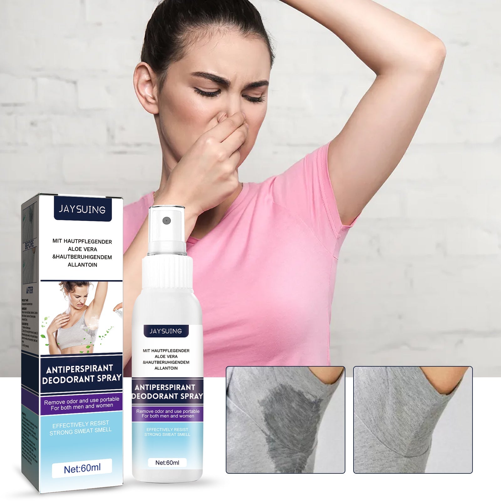 Underarm Deodorant Spray, Fresh Underarm Odor Portable Deodorant Anti-Perspirant Spray - Korvel