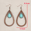 Wooden Turquoise Cutout Teardrop Earrings - Korvel